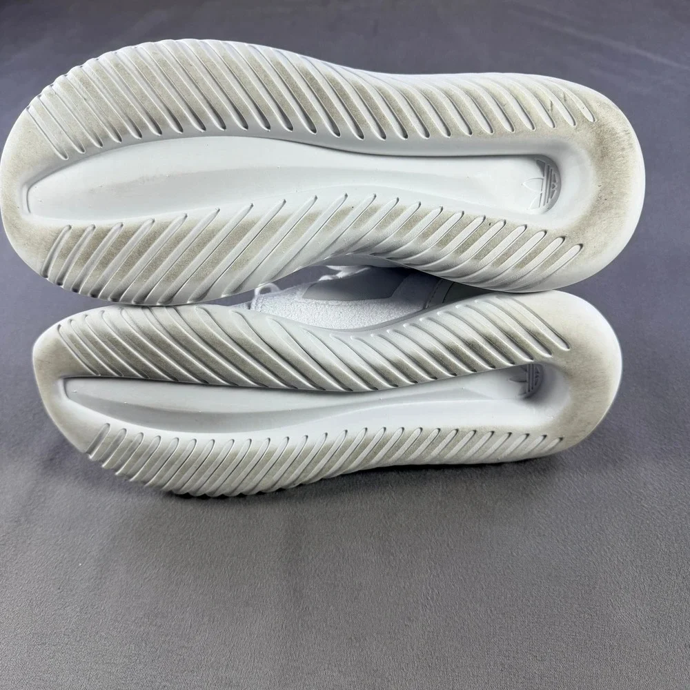 Adidas‎ Tubular Entrap Womens Size 6.5 White Grey Primeknit Running Shoes